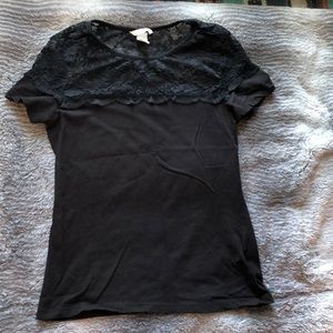 H&M black lace blouse